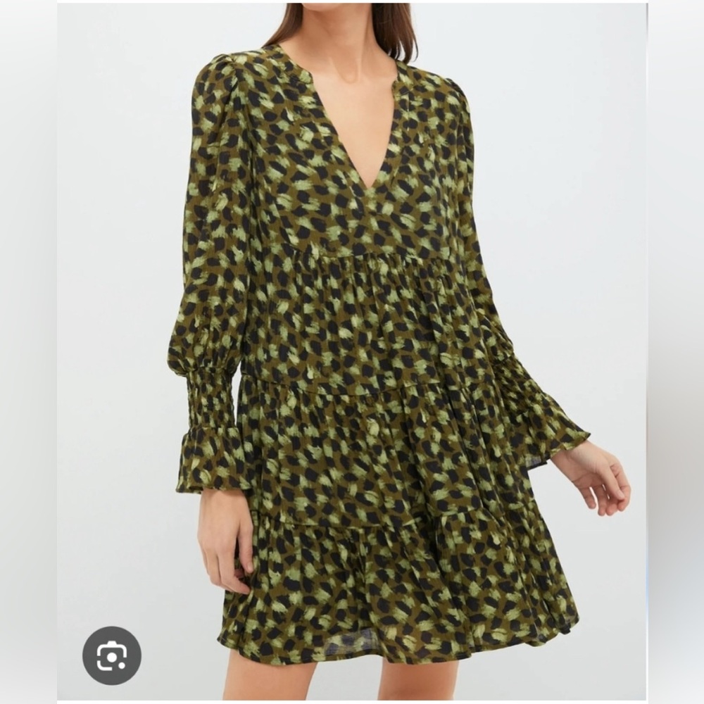 Pomander Place Kenzo Dress Green Brushed Geo